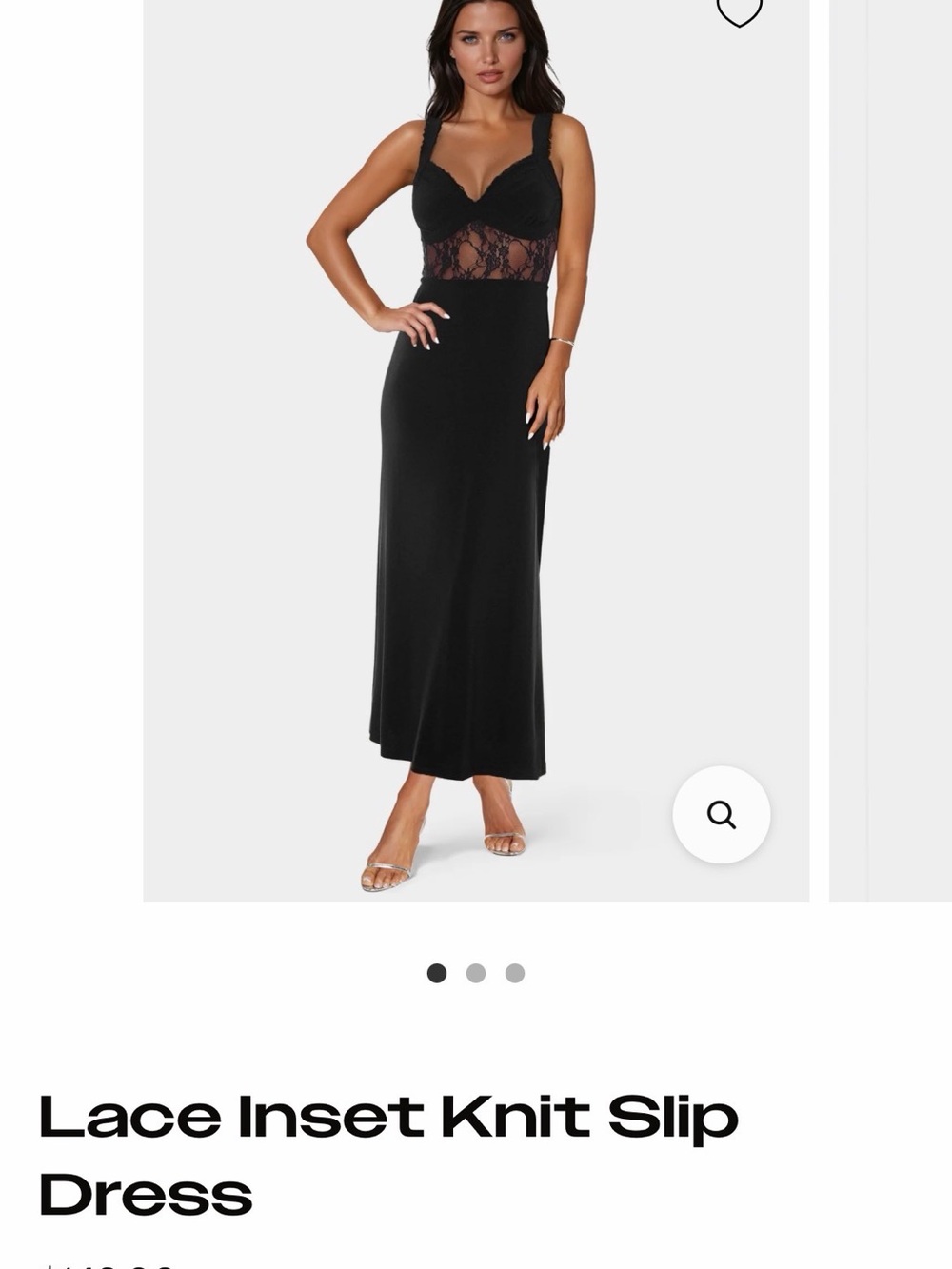 bebe Black Lace-Inset Maxi Slip Dress